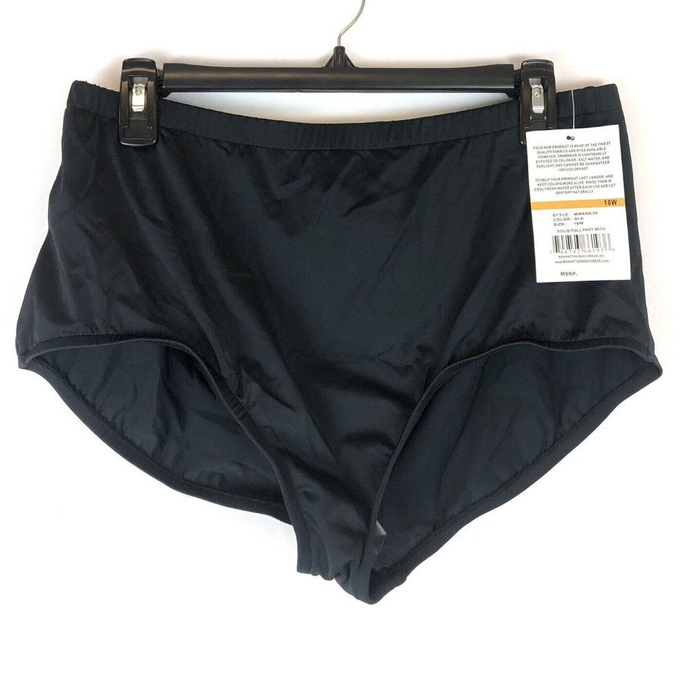 Maxine Of Hollywood Women’s High Waist Black Bikini Bottom Plus Size 16W